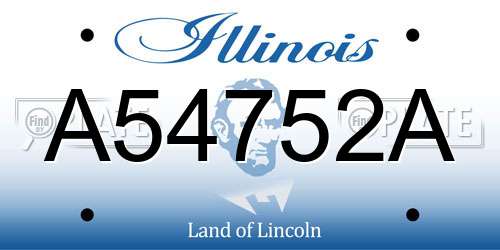 A54752A Illinois License Plate