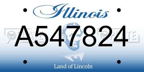 A547824 Illinois License Plate