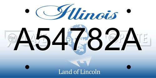 A54782A Illinois License Plate