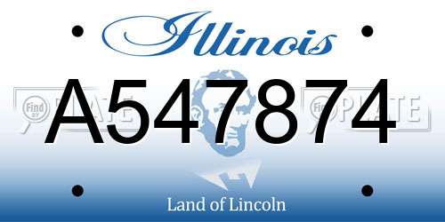 A547874 Illinois License Plate