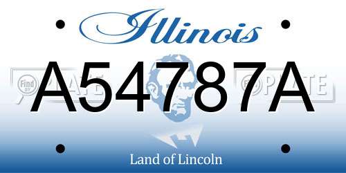 A54787A Illinois License Plate
