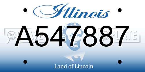 A547887 Illinois License Plate
