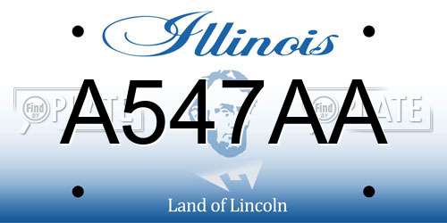 A547AA Illinois License Plate