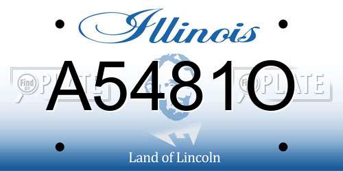 A5481O Illinois License Plate