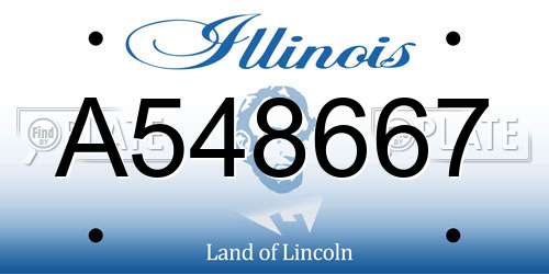 A548667 Illinois License Plate