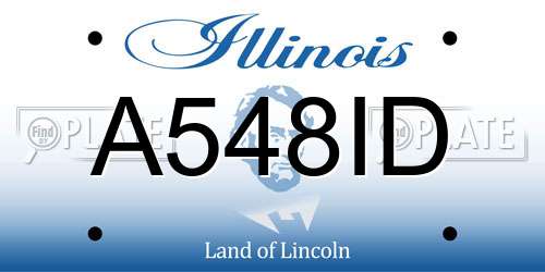 A548ID Illinois License Plate