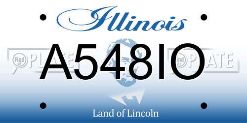 A548IO Illinois License Plate