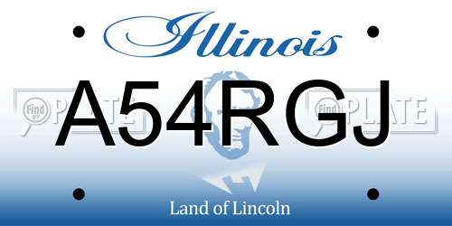 A54RGJ Illinois License Plate