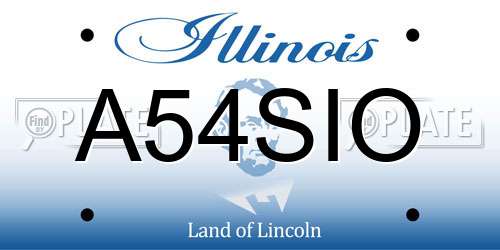 A54SIO Illinois License Plate