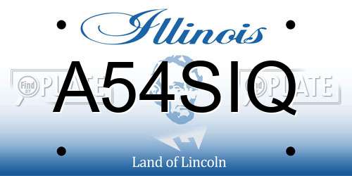 A54SIQ Illinois License Plate