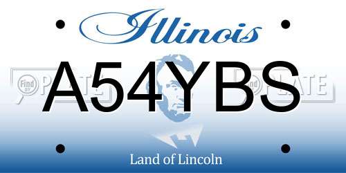 A54YBS Illinois License Plate