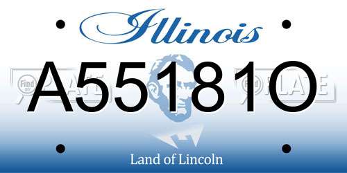 A55181O Illinois License Plate