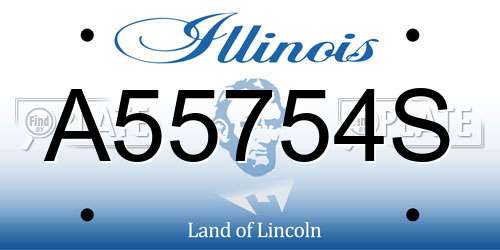 A55754S Illinois License Plate