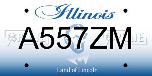 A557ZM Illinois License Plate