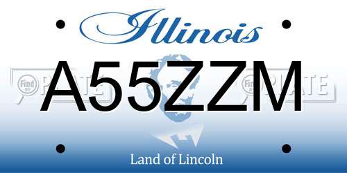 A55ZZM Illinois License Plate