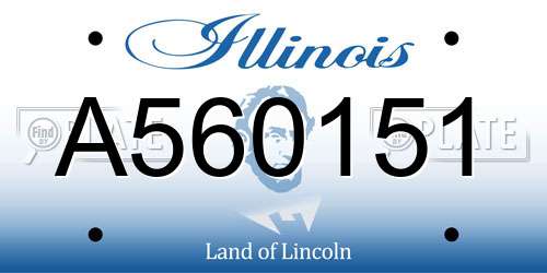A560151 Illinois License Plate
