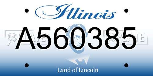 A560385 Illinois License Plate