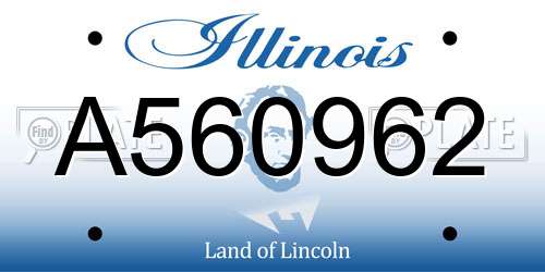 A560962 Illinois License Plate