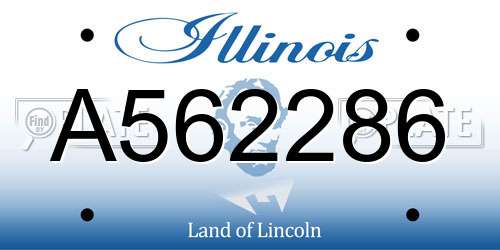 A562286 Illinois License Plate