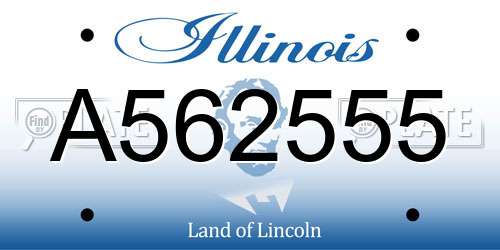 A562555 Illinois License Plate