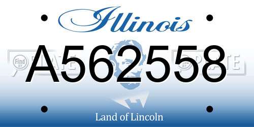 A562558 Illinois License Plate