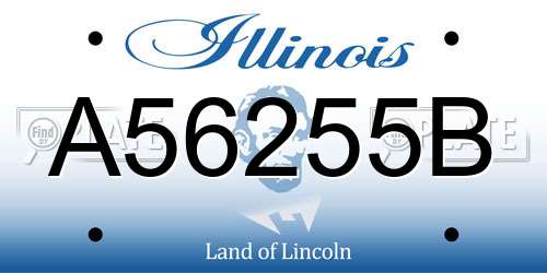 A56255B Illinois License Plate