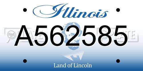 A562585 Illinois License Plate