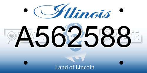 A562588 Illinois License Plate