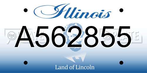 A562855 Illinois License Plate