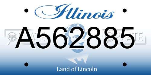 A562885 Illinois License Plate