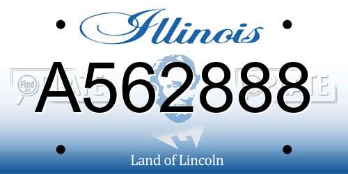 A562888 Illinois License Plate