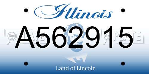 A562915 Illinois License Plate