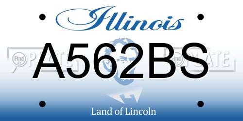 A562BS Illinois License Plate