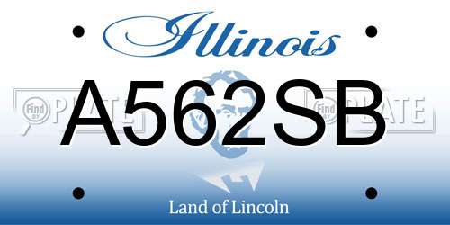 A562SB Illinois License Plate