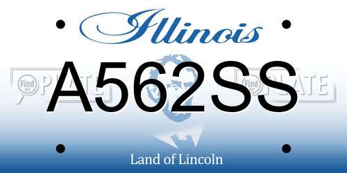 A562SS Illinois License Plate