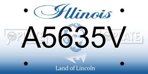 A5635V Illinois License Plate