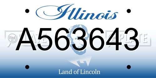 A563643 Illinois License Plate
