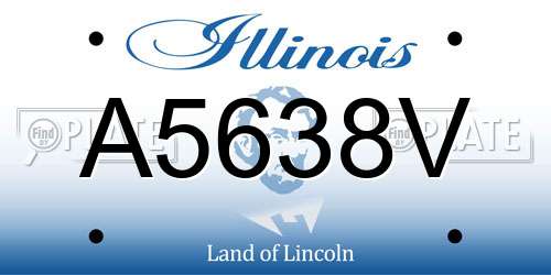 A5638V Illinois License Plate