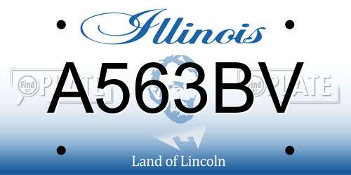 A563BV Illinois License Plate