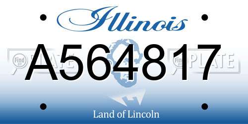 A564817 Illinois License Plate