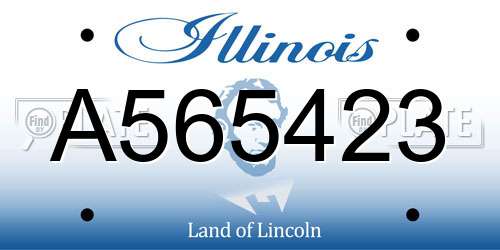 A565423 Illinois License Plate
