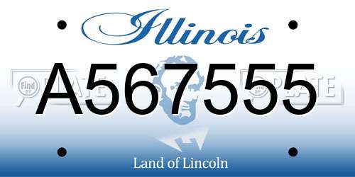 A567555 Illinois License Plate