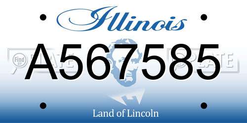A567585 Illinois License Plate