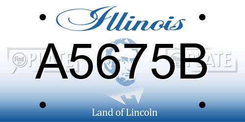 A5675B Illinois License Plate