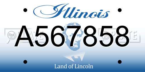 A567858 Illinois License Plate