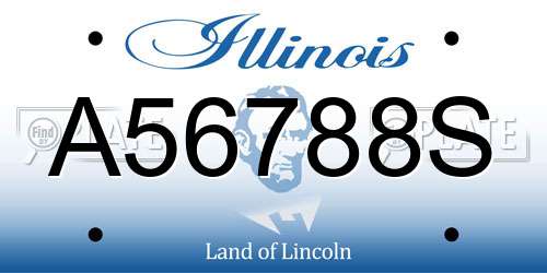 A56788S Illinois License Plate