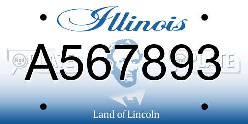 A567893 Illinois License Plate