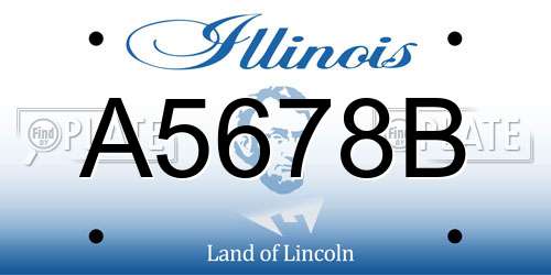 A5678B Illinois License Plate