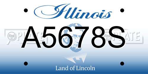 A5678S Illinois License Plate