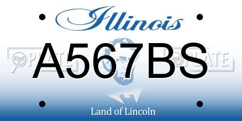 A567BS Illinois License Plate